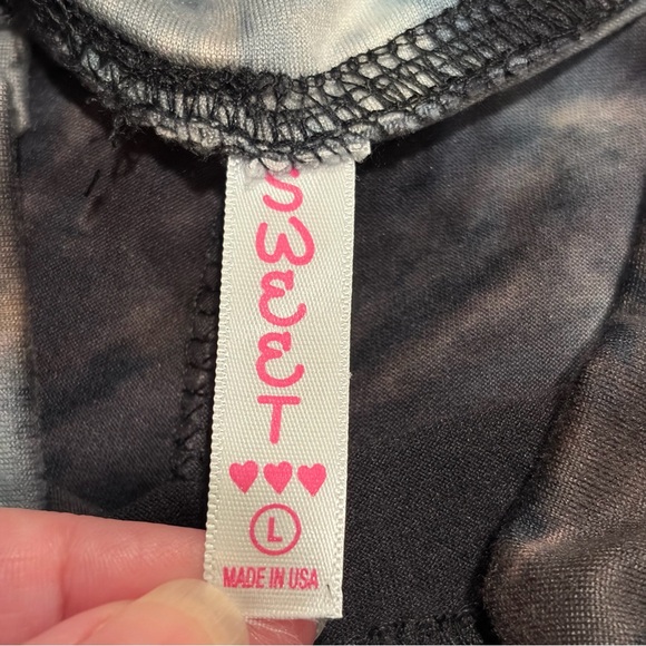 NWT Style 5 Women’s Stylish Black and Gray Tie Dye Leggings Size Large - Picture 6 of 10